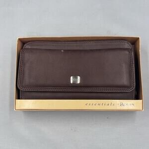 Rolfs Wallet Womens One Size Brown Leather Zip Around Checkbook Card Slots
